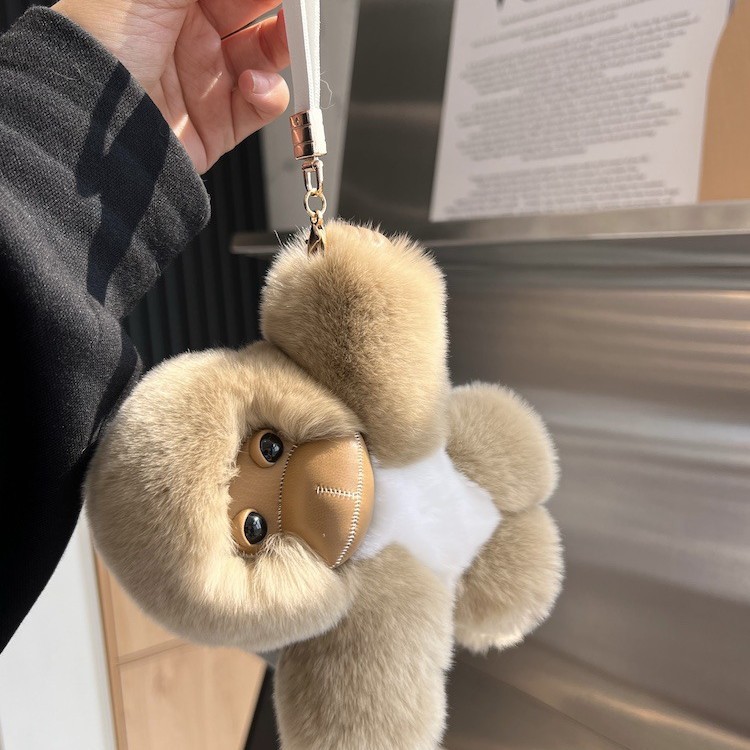 Red de celebridades lindo mono lindo colgante peluche muñeca orangután bolso colgante llavero muñeca de trapo
