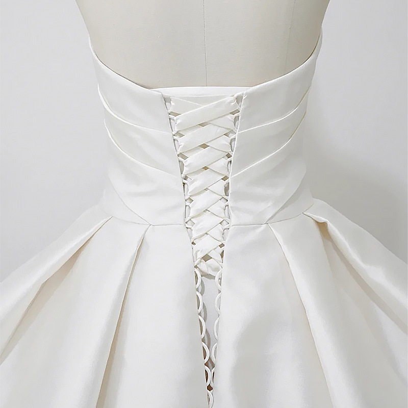 Wedding Dress Zipper Back Modified Baffle Accessories Three-Piece Set Satin Enlarged Baffle Accessories