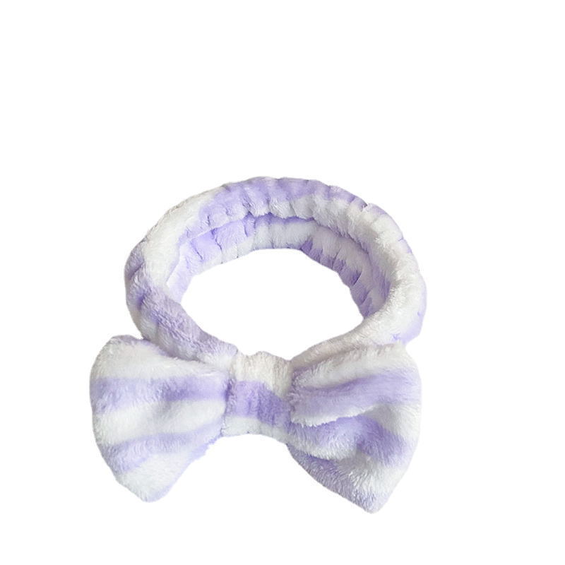 Europa y los Estados Unidos ondulado punto de leopardo coral mariposa fin correa de cabello mujer lavado cara banda de cabello rayas transfronterizas peluche adornamientos para el cabello al por mayor