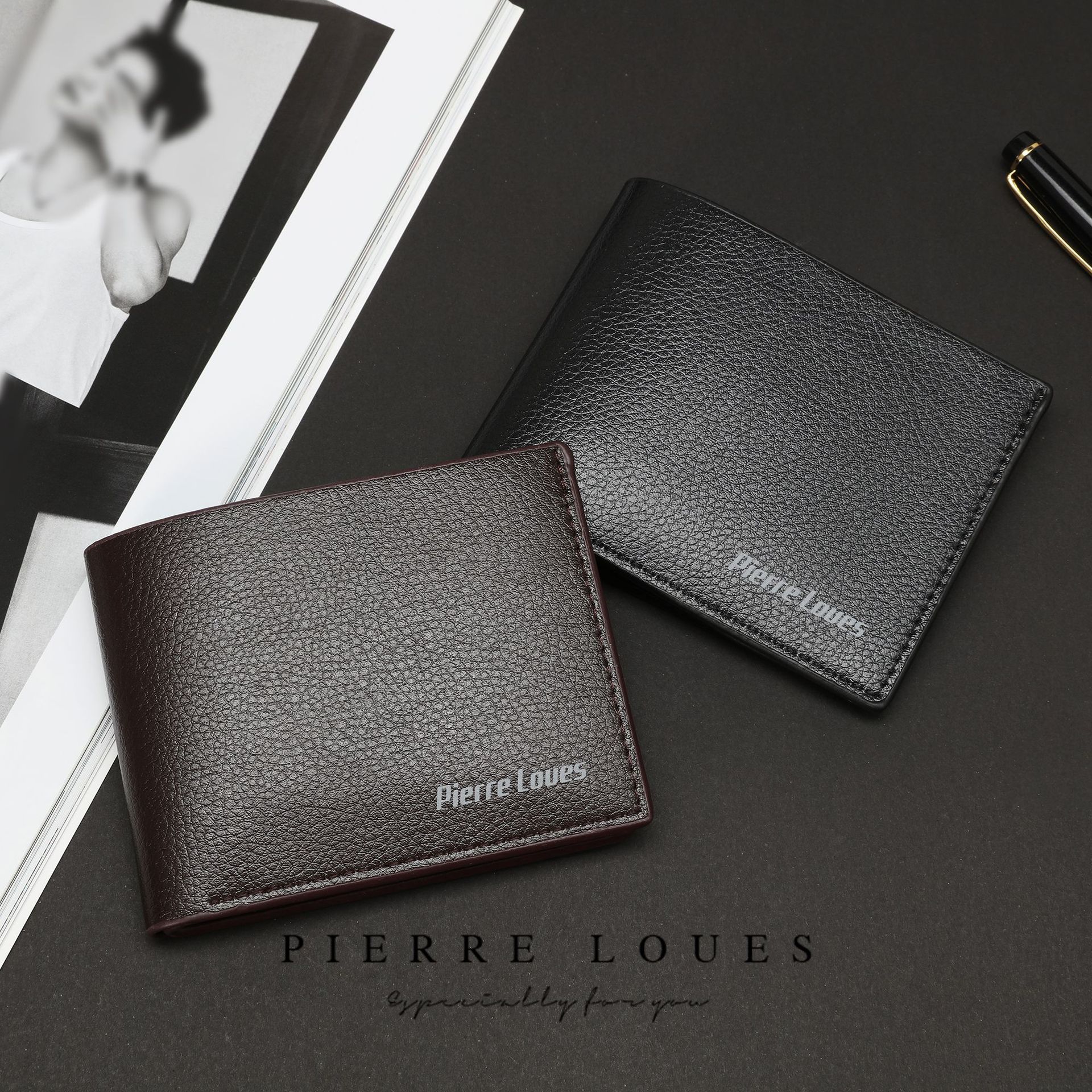 New Men's Wallet High-end Short Wallet Multi-card Slot Casual Money Clip for Young Men Thin Tri-fold Horizontal Soft Leather Pouch