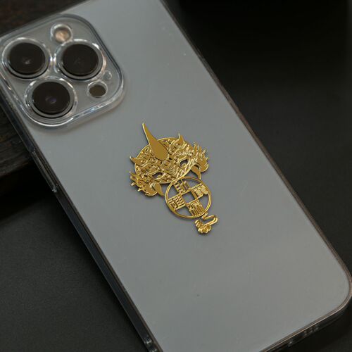 Cai Yuan Guang Jin Xiao Pixiu mobile phone stickers, cultural and creative Taoist metal stickers, desk computer stickers