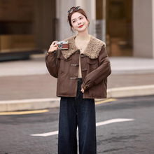 女式皮衣2025秋冬季新款女装大毛领夹棉保暖时尚百搭外套MM2693