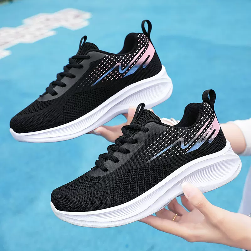 鞋子女2026春季新款飞织休闲鞋厂家直销软底透气外贸透气运动鞋女