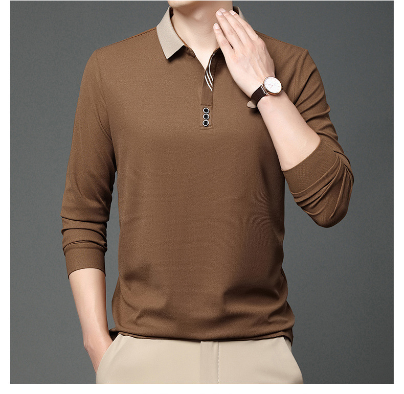 Herren Poloshirt Langarm Mit Plüschfutter Für Den Winter_voghion.com