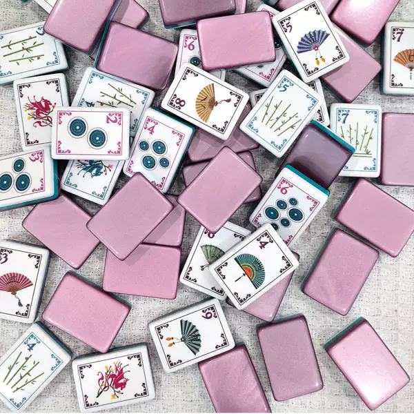 Acrylic American-style crystal mahjong, three-layer color-blocking, portable travel mahjong tiles, European and American home-use creative mahjong 36 #