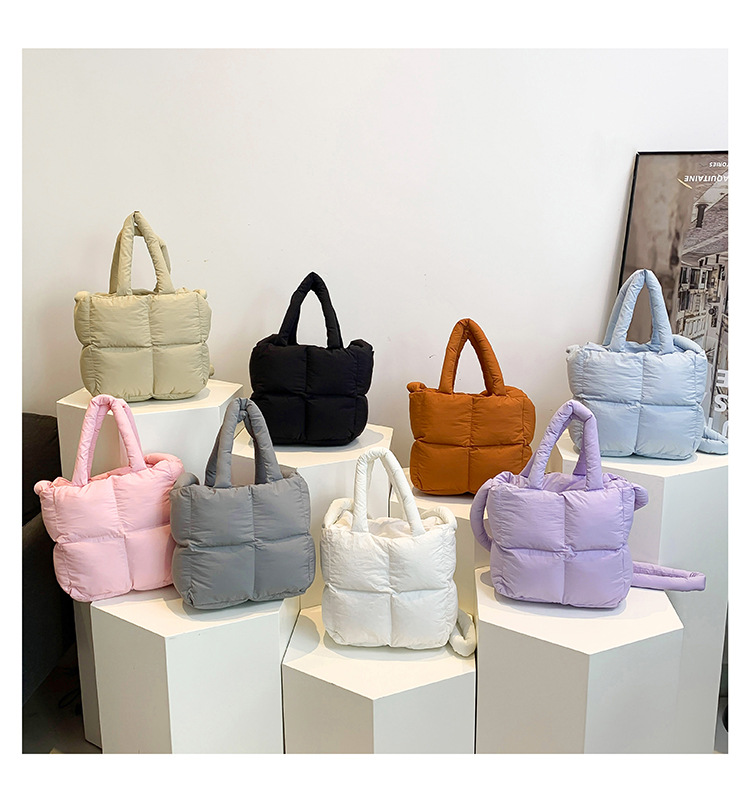 Women's Cotton Filled Cloud Bag, Stylish Padded Shoulder Handbag_voghion.com