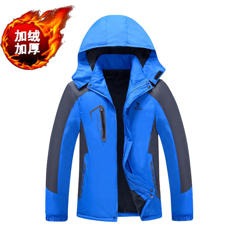 Ropa de asalto al aire libre para hombres con terciopelo grueso invierno abrigo de algodón impermeable a prueba de viento ventilable chaqueta de algodón de montaña de gran tamaño