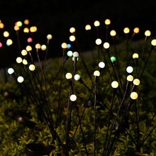 LED太阳能灯串萤火虫灯花园草坪户外广场装饰地插灯防水露营灯