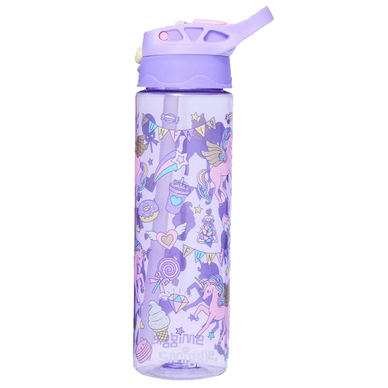 Taza de agua con pajita smiggle australiana Taza ligera y transparente para niños y niñas Taza de agua de 650ml de gran capacidad