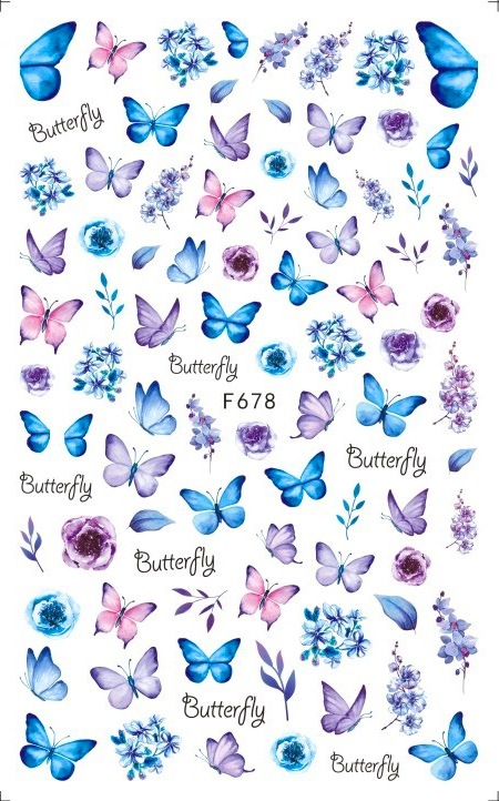 Nuevos productos de primavera de color mariposa pegatinas de manicuras de comercio electrónico transfronterizo pegatinas de manicuras mariposa WG1300-1311