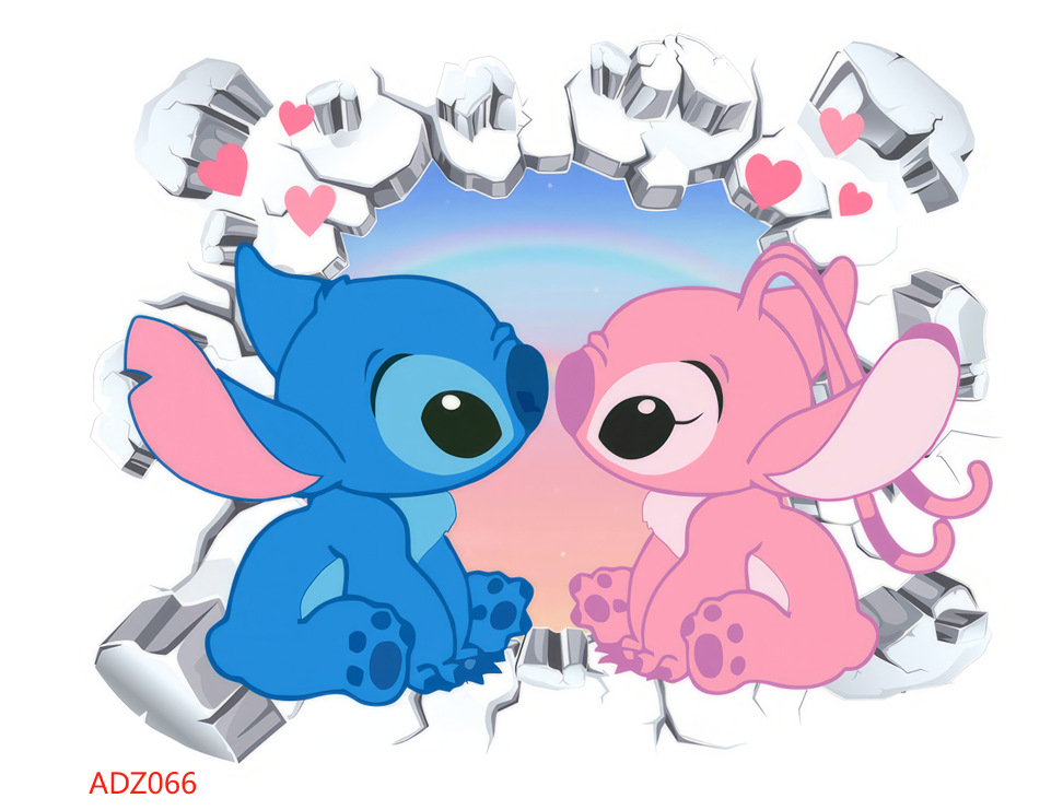 Cartoon transfronterizo Sticky pared pegatinas tridimensionales a través de la pared decoración de la pared de la habitación de niños pegatinas autoadhesivas diseño de fondo creativo