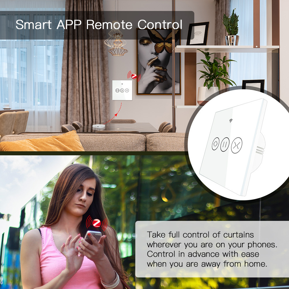 zigbee涂鸦智能家居触摸窗帘开关触摸面板定时开关卷帘智能开关