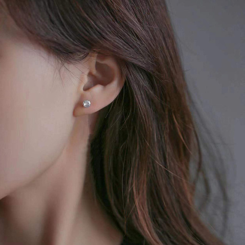 s999 sterling silver love earrings for women, light luxury niche star earrings, light luxury high-end earrings for women, Korean earrings