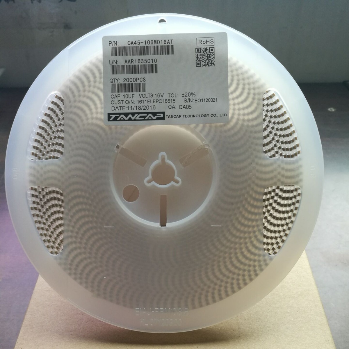 料号CA45-336M025DT 贴片钽电容 描述3216封装 A型 10UF 10% 16V