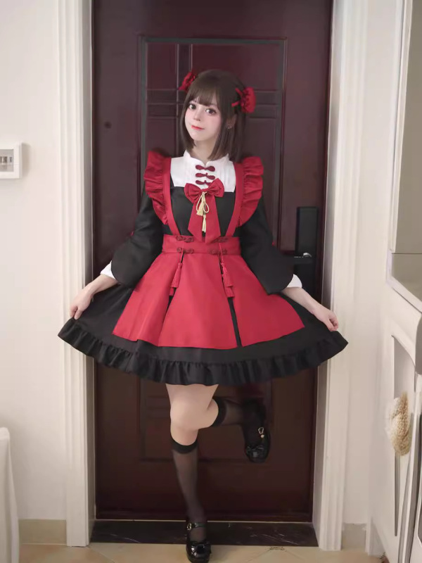 オリジナル新作中国風春節ランタンフェスティバルロリータメイド服メイド服COSパフォーマンス服大きいサイズ|undefined