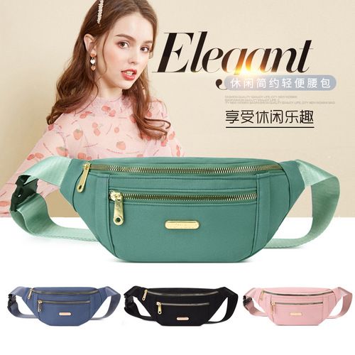 Cross-border new PU sports shoulder bag multi-layer fashion laser waist bag bright leather chest bag men and women crossbody bag wholesale