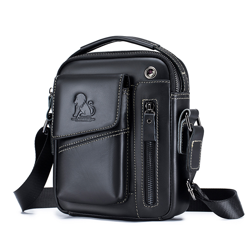 Bolso de hombro pequeño de los hombres de piel de vaca primera capa de piel de vaca hombro crossbody bolsa de deportes de moda MINI Bolso pequeño bolso duradero