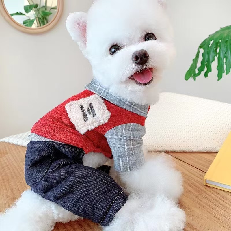 레드 니트 코튼 코트