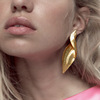 Metal brand earrings, trend accessory, European style, simple and elegant design