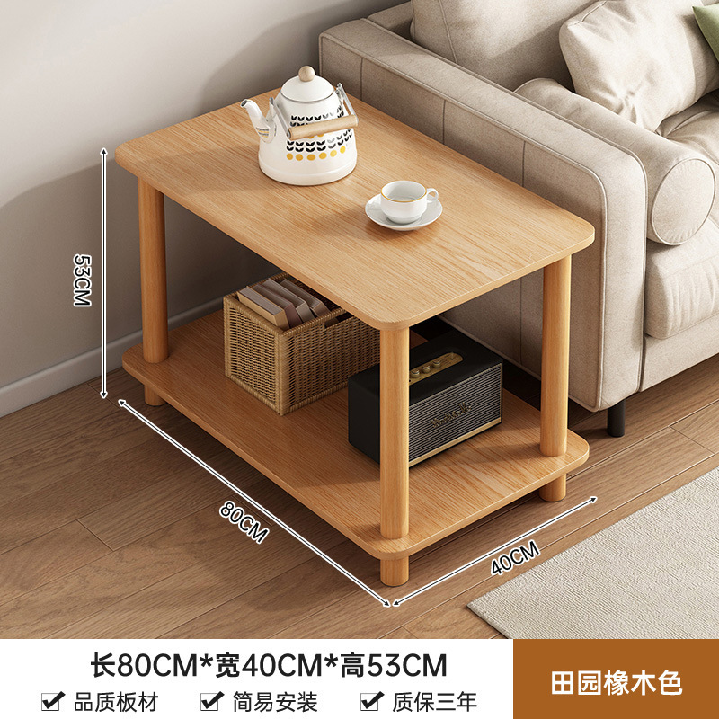 ソファサイドテーブル、シンプルな二層コーヒーテーブル、小さなテーブル、シンプルな賃貸住宅、家庭用の小さなベッドサイドテーブル、収納ラック|undefined