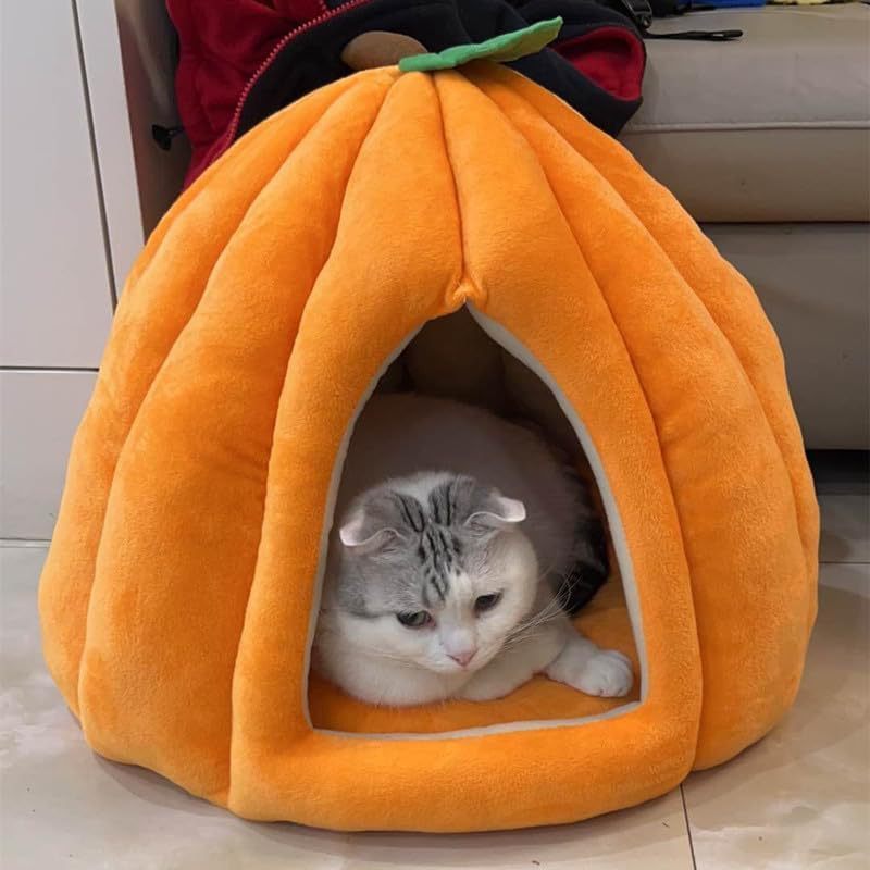 新款猫窝狗窝秋冬季半封闭式南瓜窝猫咪窝保暖加厚宠物窝狗床批发|undefined