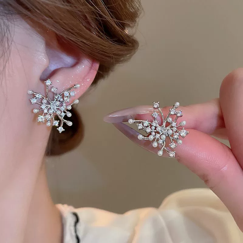 Серебряная игла, цирконы, модные универсальные серьги из жемчуга, стиль высокого качества, стиль «легкая роскошь», оптовая закупка