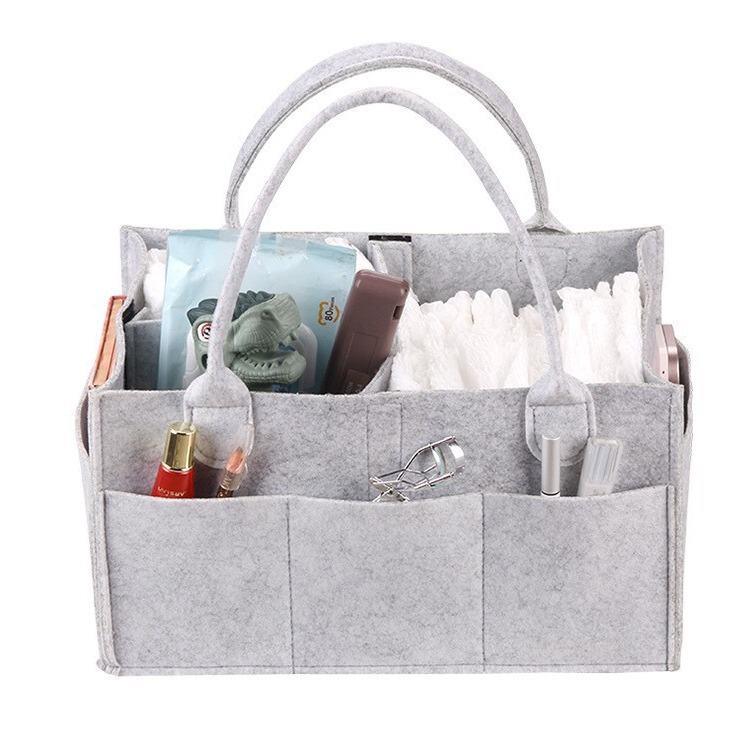 Felt bag fashionable and beautiful foldable neat storage cosmetics diaper bag baby supplies storage finishing bag Felt bag fashionable and beautiful foldable neat storage cosmetics diaper bag baby supplies storage finishing bag