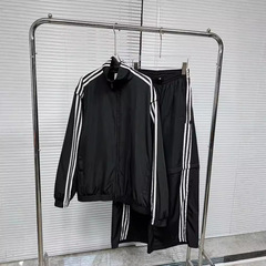高定解体金ツイストスーツ刺繍ロゴジッパー立襟ゆるい運動解体コートジャケットズボン