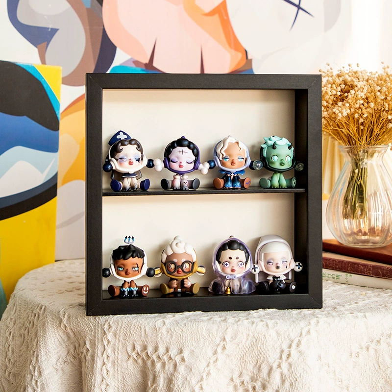 Display frame (Popmart) for minifigures, 10–12" square, single or double partition, collectible storage