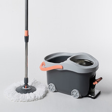 外贸带踏板脚踩旋转拖把桶MOP跑车款拖把套装好神拖mop脚踏脱水
