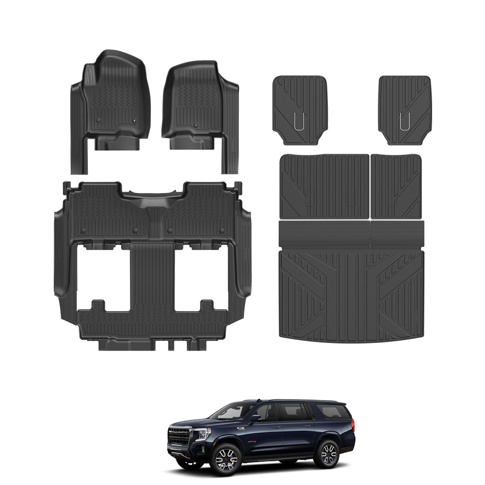 Txinrui Aplicable GMC Yukon Yukon Alfombrilla de piso para automóvil Alfombrilla de caja trasera Alfombrilla de pie 5D especial Tpe Floor Mat