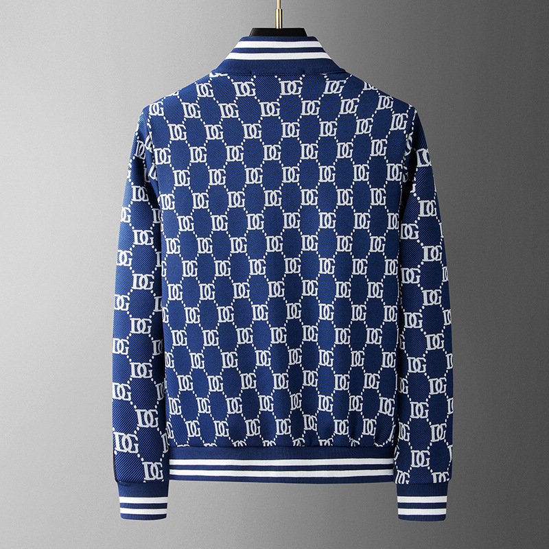 Estación europea de los hombres de otoño e invierno Nuevo traje de jacquard suéter de los hombres marca de moda llena de flores pantalones largos casuales traje de dos piezas de los hombres