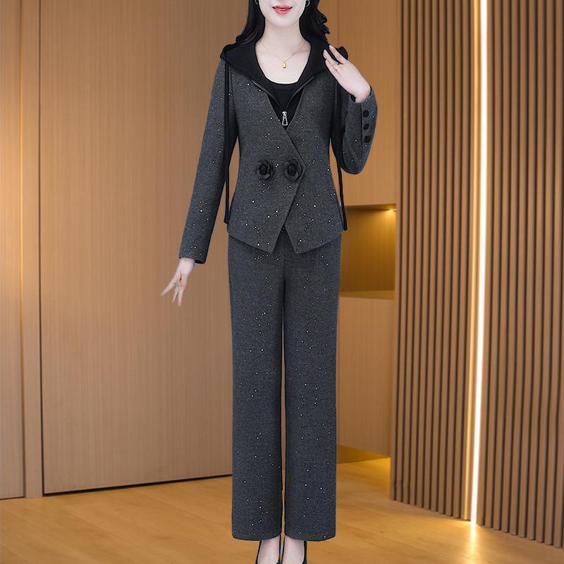 时尚气质新品套装女春季新款小香风显瘦新款洋气阔腿裤两件套2025|undefined