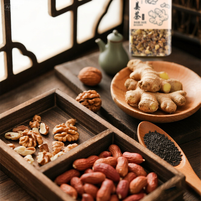 坚果姜茶 核桃红枣腰果芝麻红糖老姜茶早餐代餐红糖坚果姜茶代发|undefined