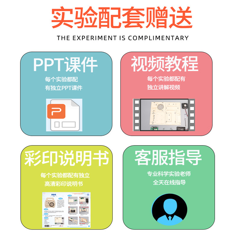 Estudiantes de primaria ciencia y tecnología pequeños hechos a mano grabadora divertida DIY experimentos científicos modelo de material paquete al por mayor