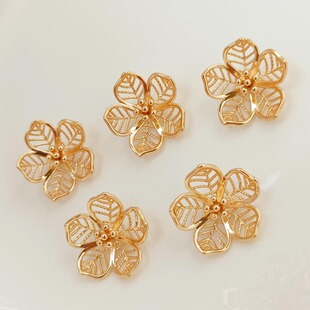��ɫ���14K�~僽��U�ջ��ͻ�ñ���ﻨ���ֹ�DIY����Ʒ���18mm