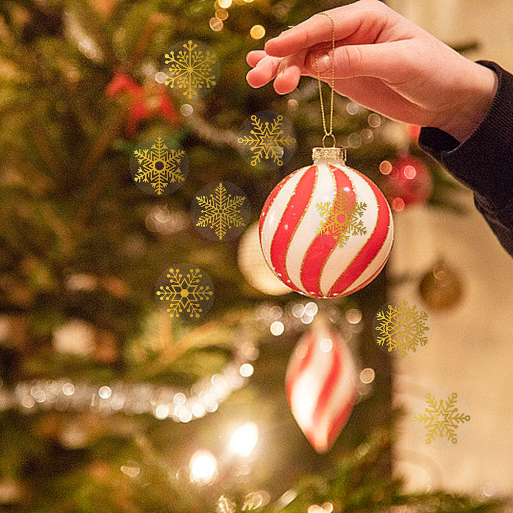 Pegatinas de Navidad redondas transparentes estampado regalo de vacaciones embalaje decoración adhesivo sellado sobre de cuenta artesanal