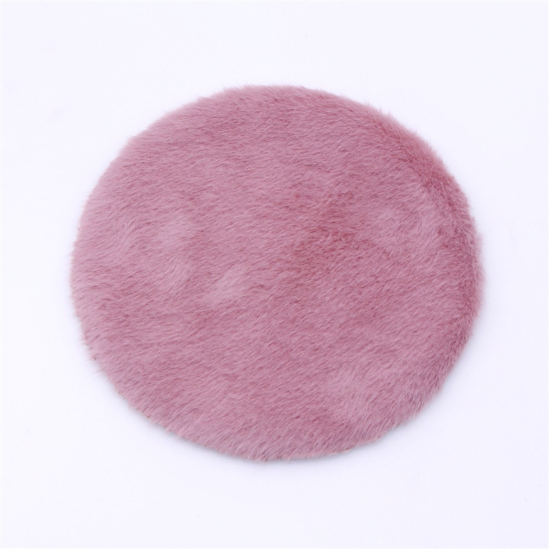 Wú Pǐnpái/Wú Zhùcè Shāngbiāo Short plush bay window cushion, non-slip, winter (Wool pad) - beige-round-12cm