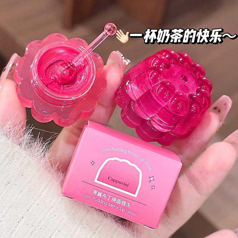 CAPPUVINI mermelada pudín espejo labios congelados agua brillante boca húmeda esmalte de labios blanqueadores maquillaje transfronterizo mujer
