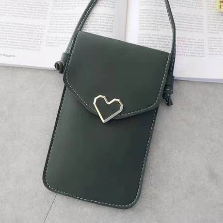 Nuevo amor pequeño bolso moda simple mini bolso de hombro portátil hebilla monedero transparente PVC pantalla táctil bolso del teléfono móvil