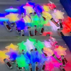 LEDラブ蛍光スティック、発光ショートスティック、スターフラッシュハンドスティック、コンサート応援小道具、ロゴ制作