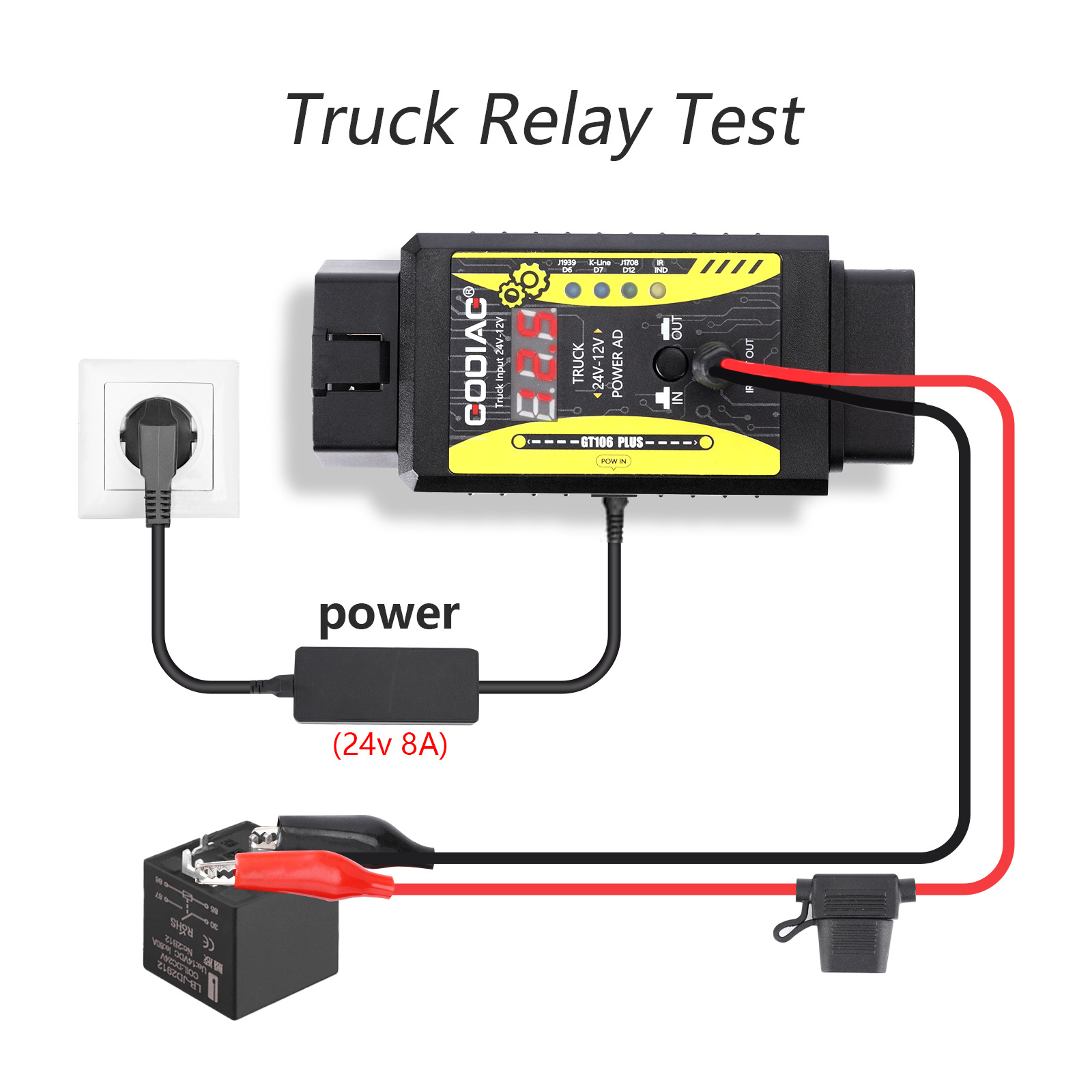 Gt106 Plus 24V to 12V Heavy Duty Truck Adapter Truck Voltage Converter