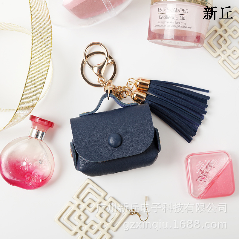 Funda de cuero con borlas de venta directa de fábrica, adecuada para los nuevos auriculares Apple Airpods.