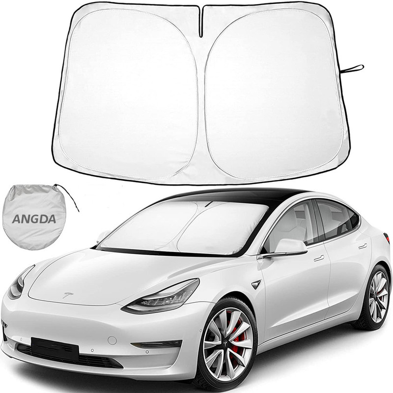 Applicable tesla car awning specially designed for tesla 3/Y front windshield glass double-layer shading foldable sunshade