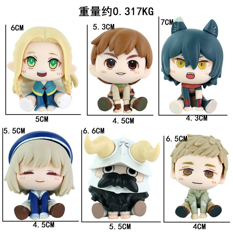 Qバージョン メイズライス 6個セット アニメ フィギュア マルシル レオシル チャクセンシ フィギュア オーナメント|undefined