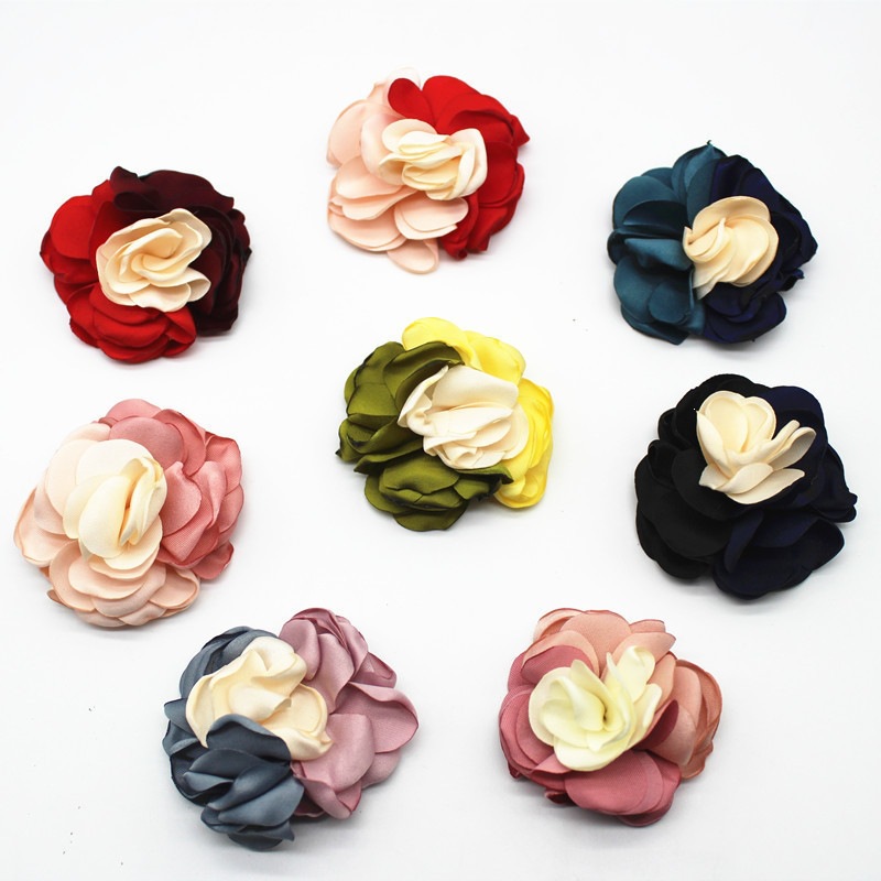 Handmade DIY jewelry accessories, mixed-color burnt-edge floral headwear, hair accessories, floral components, clothing accessories, direct sales from the manufacturer