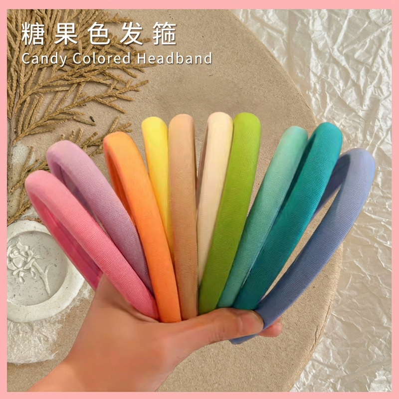 Dopamine-Colored Sponge Hairband for Women, Non-Slip Headband for Washing Face, Children's High-Top Hairband, Hair Clip, Hair Accessory