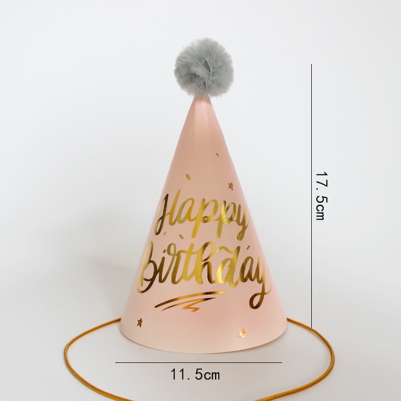 Sombreros de cumpleaños de embalaje independiente, sombreros de fiesta, sombreros de punta, sombreros de fiesta para bebés, sombreros de pastel