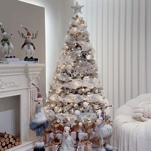 Store Christmas Tree Home Christmas Tree with Snowy Scene Flocking Christmas Decoration Package 1m Mall 8