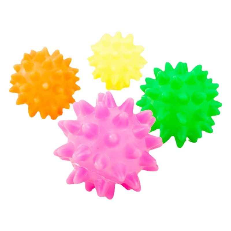 Bola de juguete de erizo de mar colorido entrenamiento de mascotas bola hueca cachorro juguete de sonido perro pequeño molar suministros al por mayor